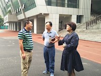 街道、社区领导来我校调研文明创建工作